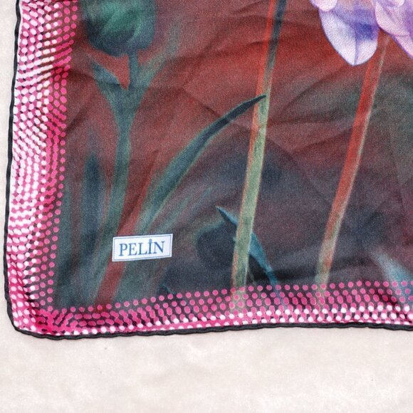 Pelin Esarp Square Head Scarf Wrap Shawl 34”x34” 100% Polyester Beautiful Flower - Picture 3 of 4